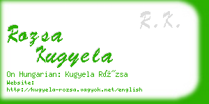 rozsa kugyela business card